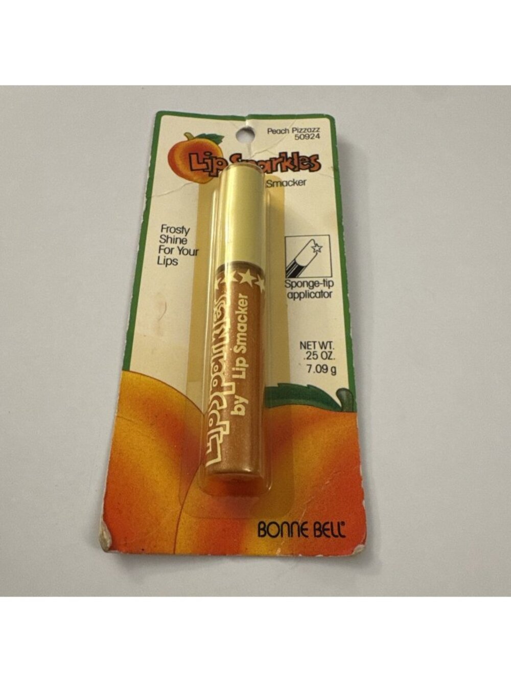 Y2k Bonne Bell Lip Smacker Sparkler Peach Pizzazz Sponge on Lip Gloss J12